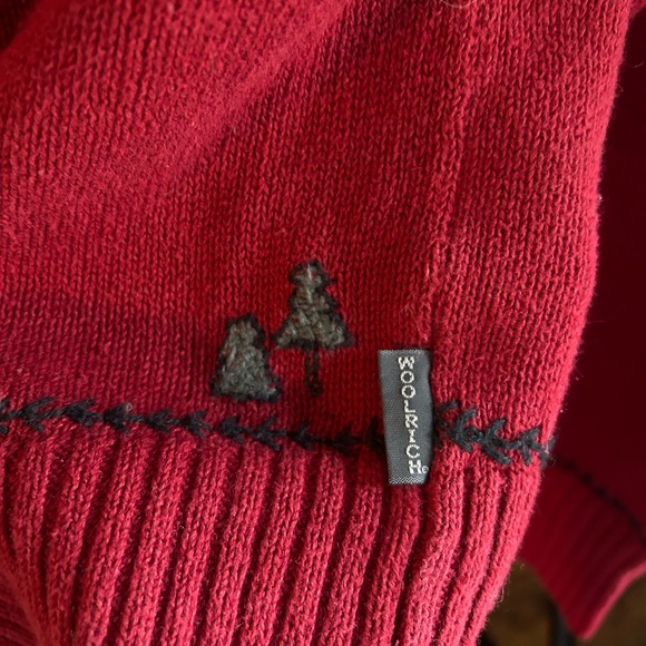 Vintage Woolrich Red Fair isle Cardigan size Small - Picture 3 of 7